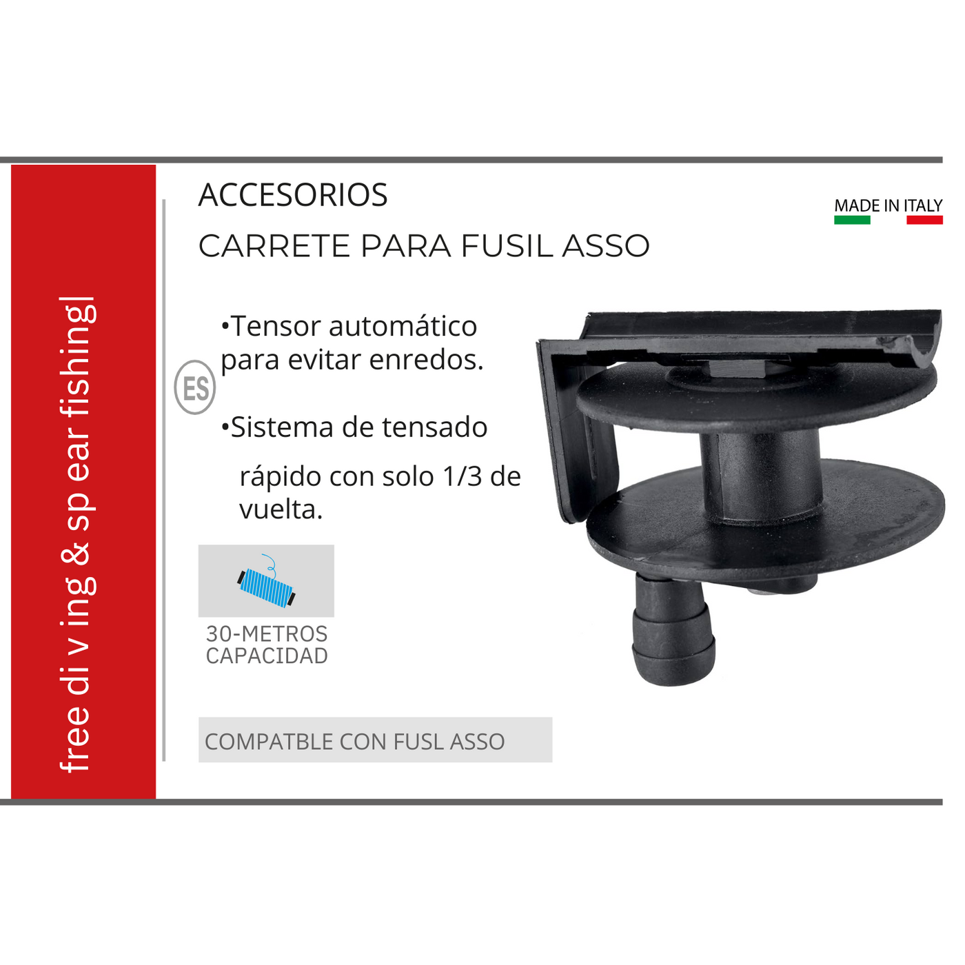 carrete para arpon de aire comprimido