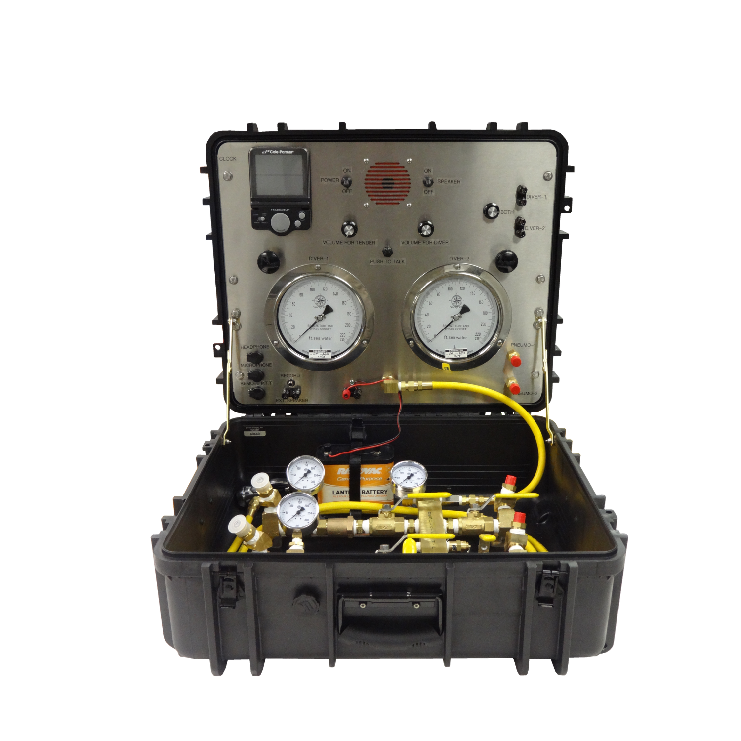 CAJA DE CONTROL DE AIRE PARA DOS BUZOS DELUXE (AIRE + PNEUMO+COMUNICACION) TDACBD