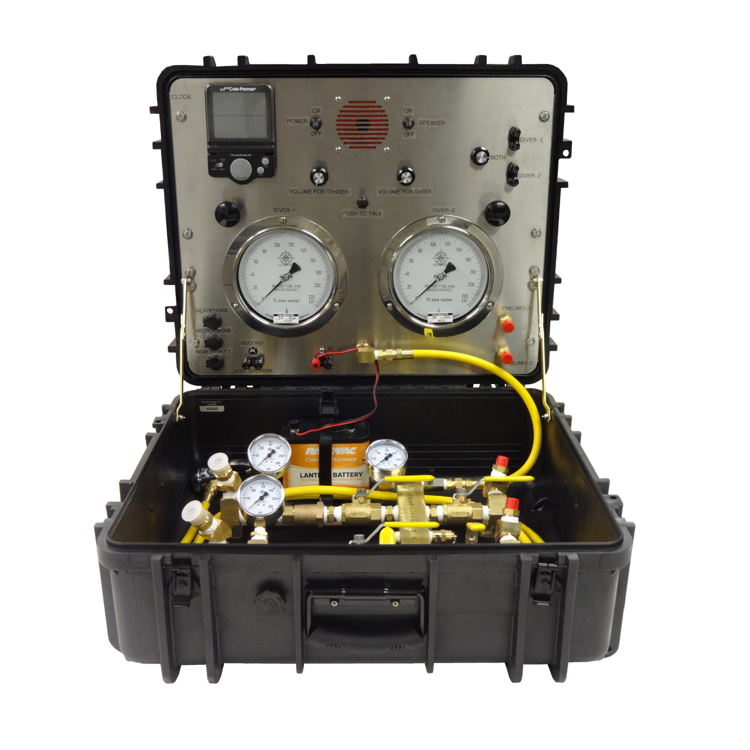 CAJA DE CONTROL DE AIRE PARA DOS BUZOS DELUXE (AIRE + PNEUMO+COMUNICACION) TDACBD