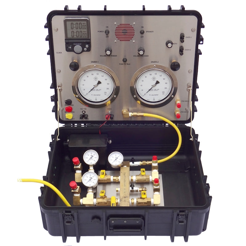 CAJA DE CONTROL DE AIRE PARA DOS BUZOS DELUXE (AIRE + PNEUMO+COMUNICACION) TDACBD
