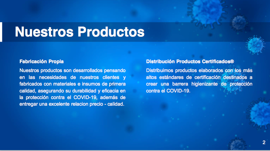 PRODUCTOS PARA PREVENCION COVID -19 EMPRESAS E INSTITUCIONES