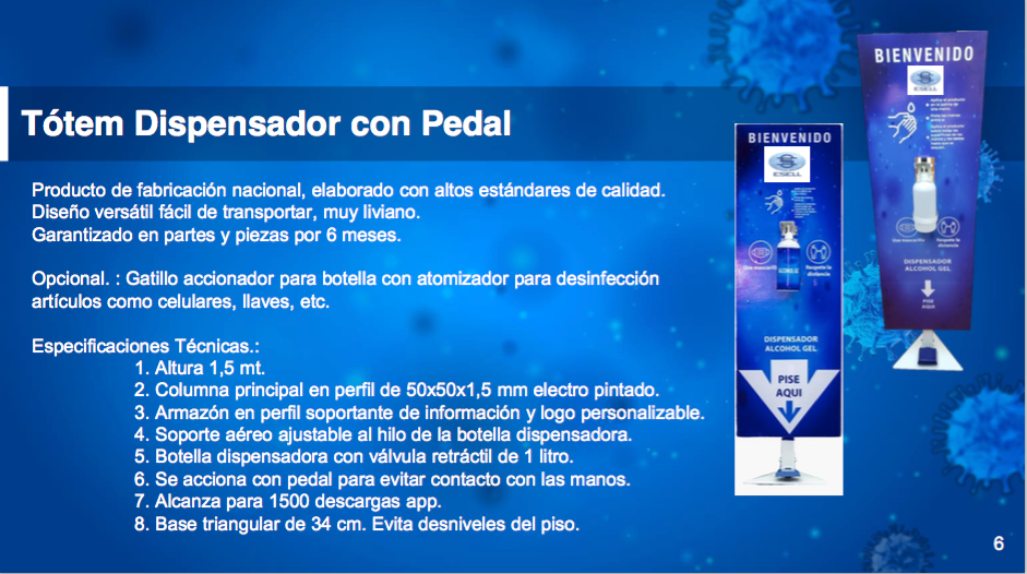 PRODUCTOS PARA PREVENCION COVID -19 EMPRESAS E INSTITUCIONES