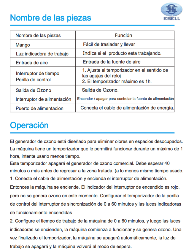 CAÑON DE OZONO ALTA GAMA CON TIMER 7GRS