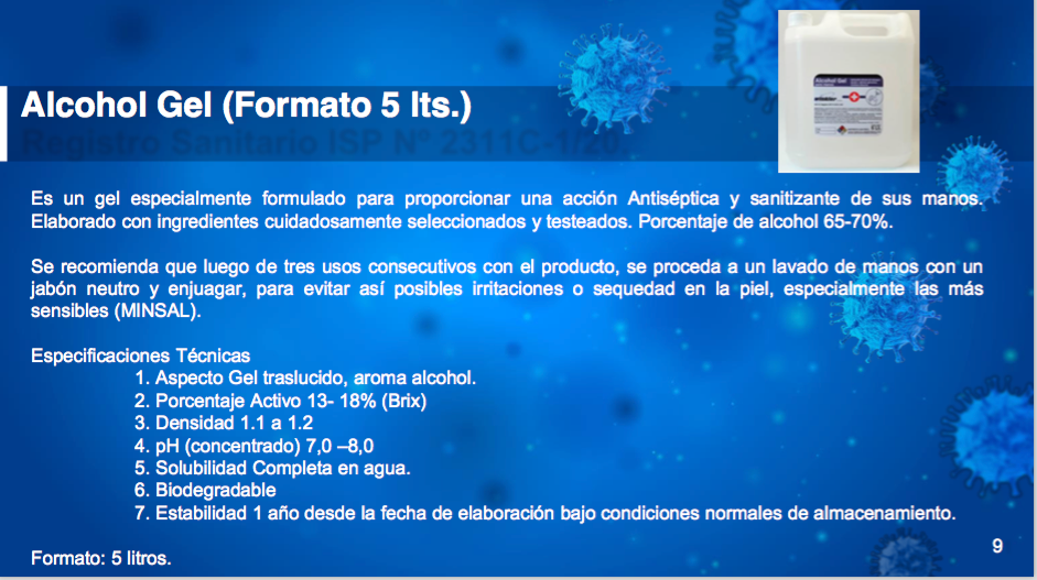 PRODUCTOS PARA PREVENCION COVID -19 EMPRESAS E INSTITUCIONES