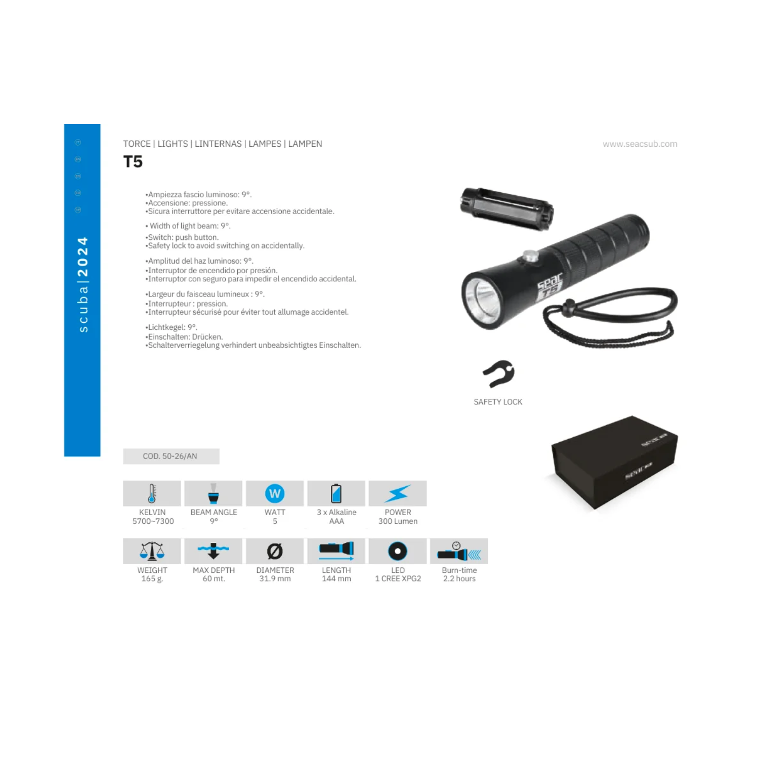 LINTERNA T5 SEAC SUB