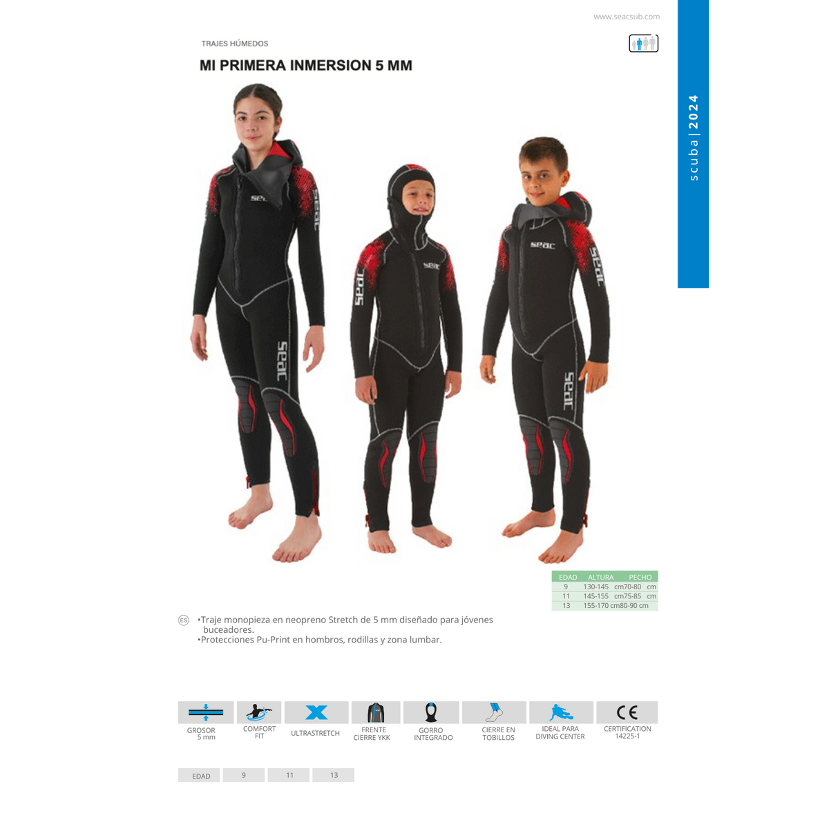 TRAJE MONOPIEZA SEAC SUB NIÑOS