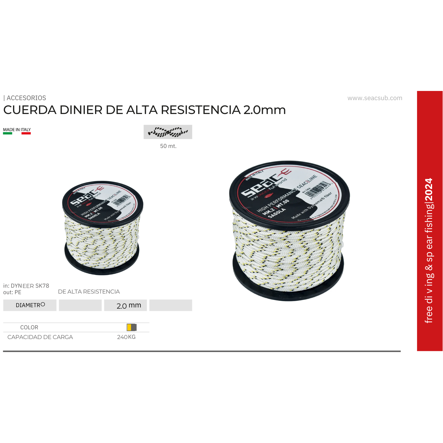 CUERDA DE 50 MT 2MM DINIER