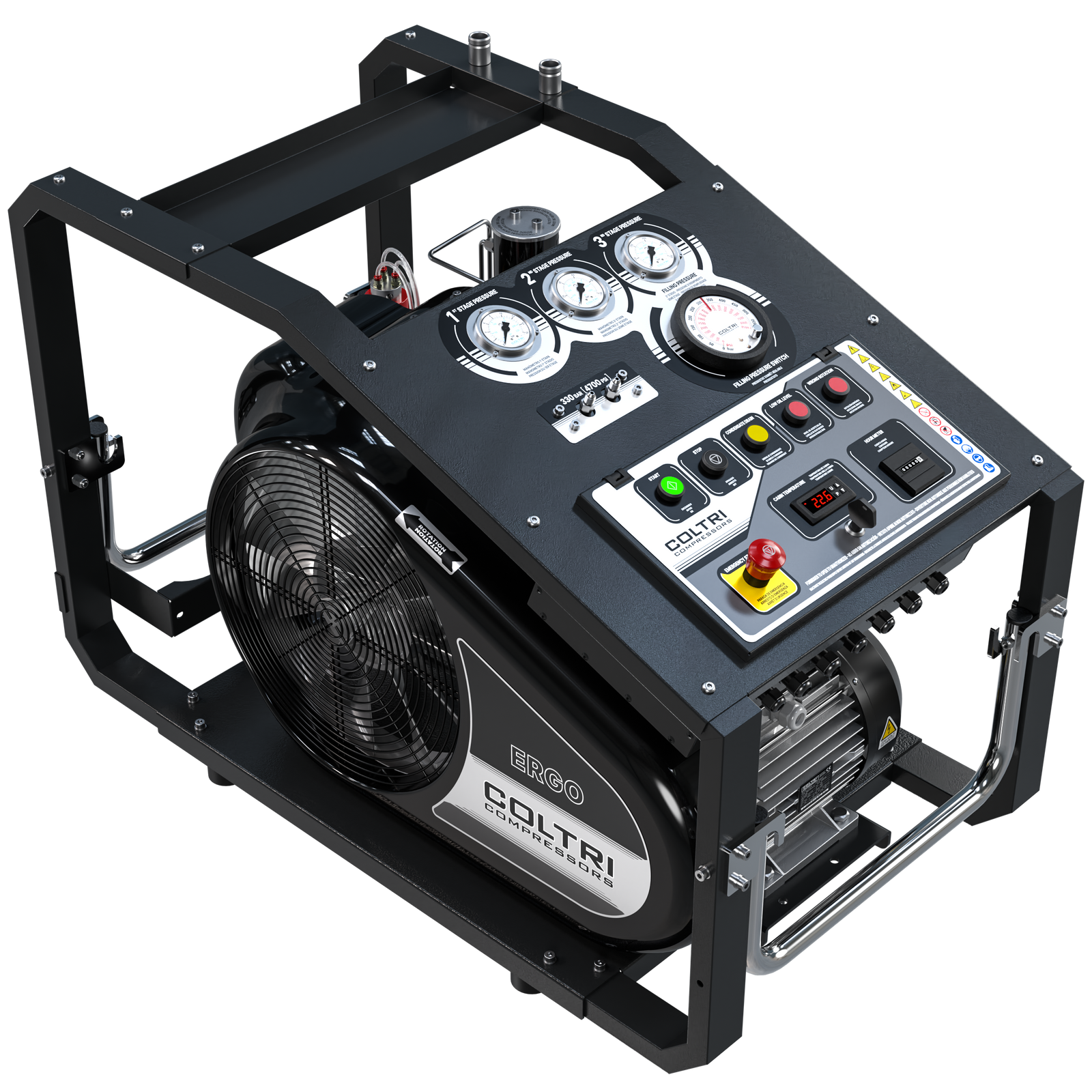 COMPRESOR MCH-16 ERGO 150 ELÉCTRICO MONOFÁSICO FULL AUTOMÁTICO  1PH 5,5HP