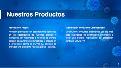 PRODUCTOS PARA PREVENCION COVID -19  EMPRESAS E INSTITUCIONES