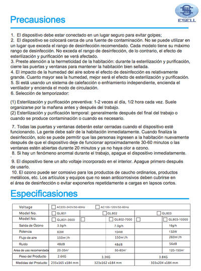 CAÑON DE OZONO ALTA GAMA CON TIMER 3.5