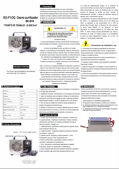 CAÑON DE OZONO CON TIMER 05 GRS - 10 GRS